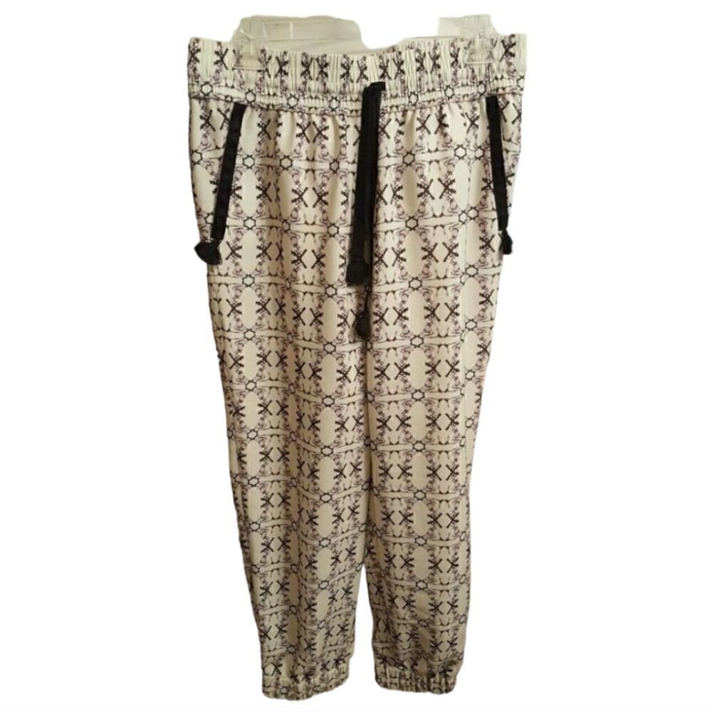 J CREW Women's Drawstring Pant Geo Print Retail $148 - Size 4